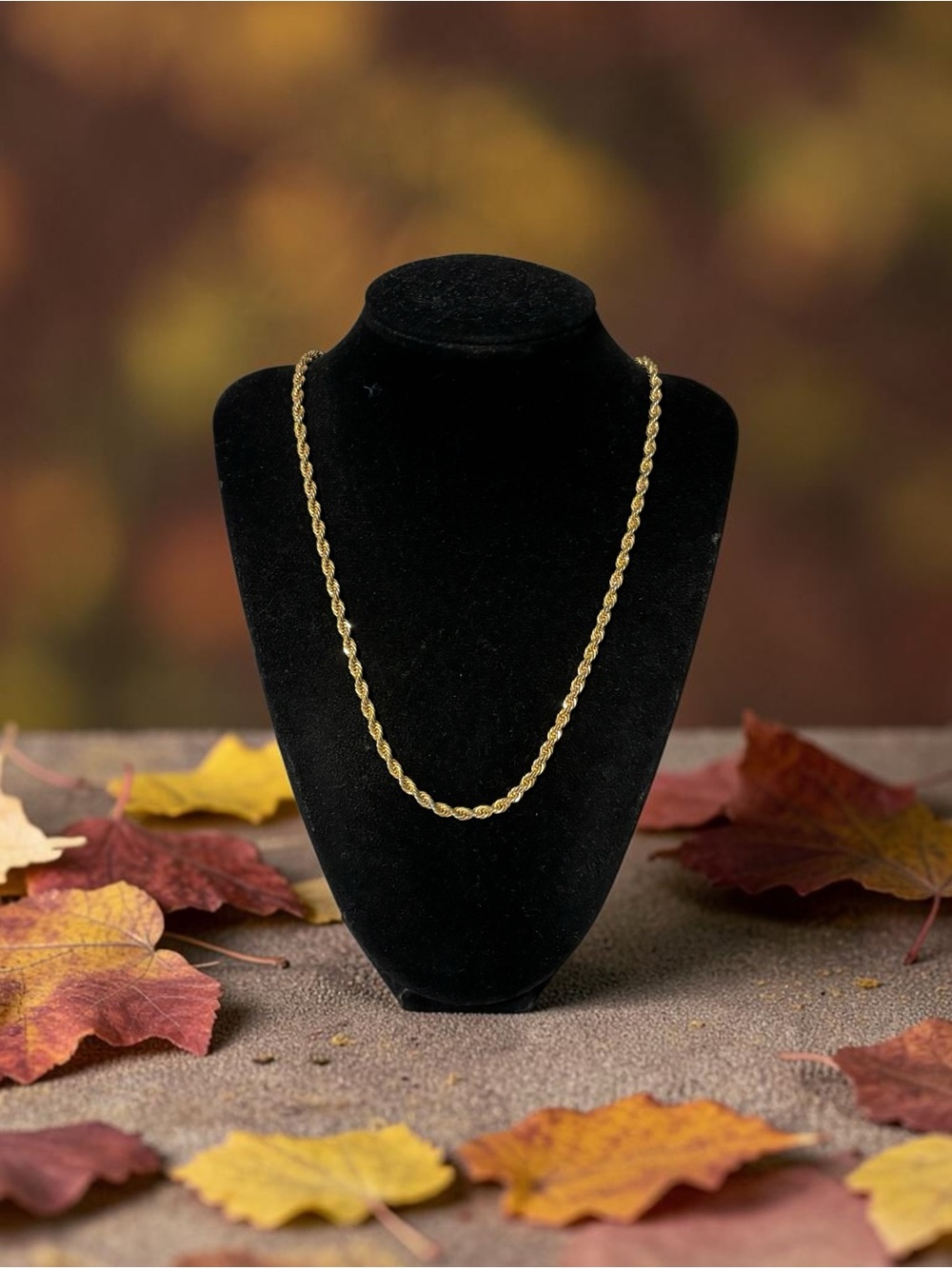 Classic Gold-Tone Rope Chain Necklace 22”